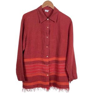 Garnet Hill Red and Orange Blouse